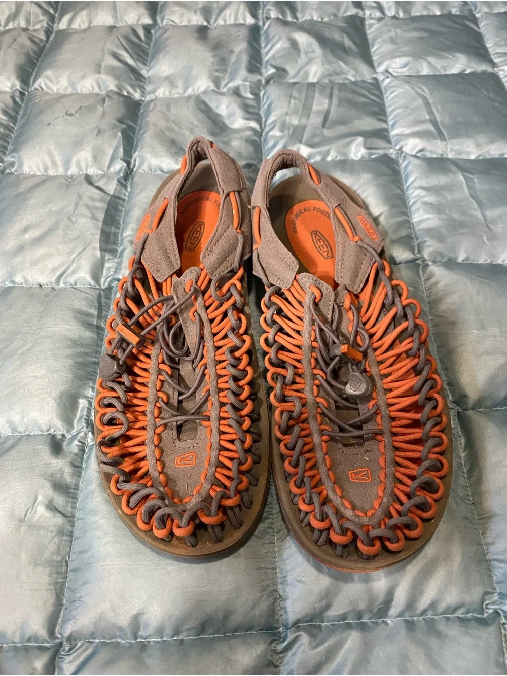 KEEN UNEEK Two-Tone Orange & Gray Sandals Sz 9.5